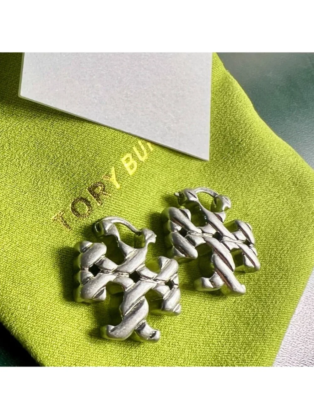 Stunning!!! TORY BURCH Icon Hidden Hoop Earrings